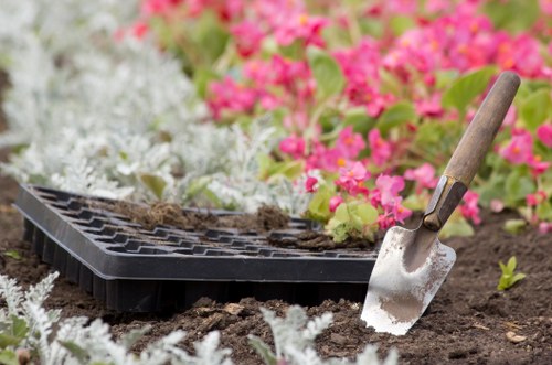 Hard landscaping services for a Havering garden with steps and edging